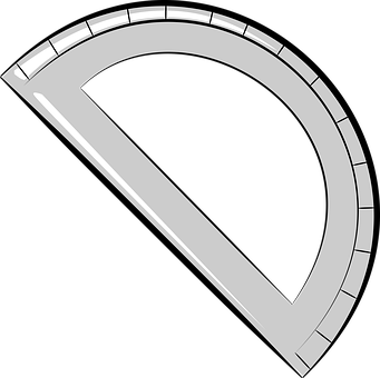 Protractor Graphic Blackand White PNG image