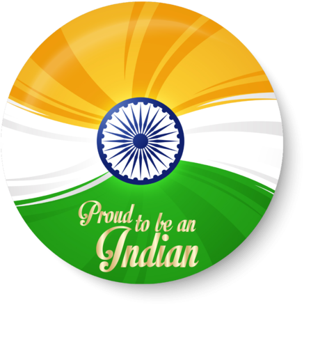 Proudtobean Indian Independence Day Badge PNG image