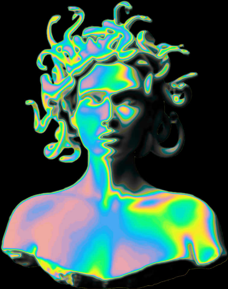 Psychedelic Bust Art PNG image