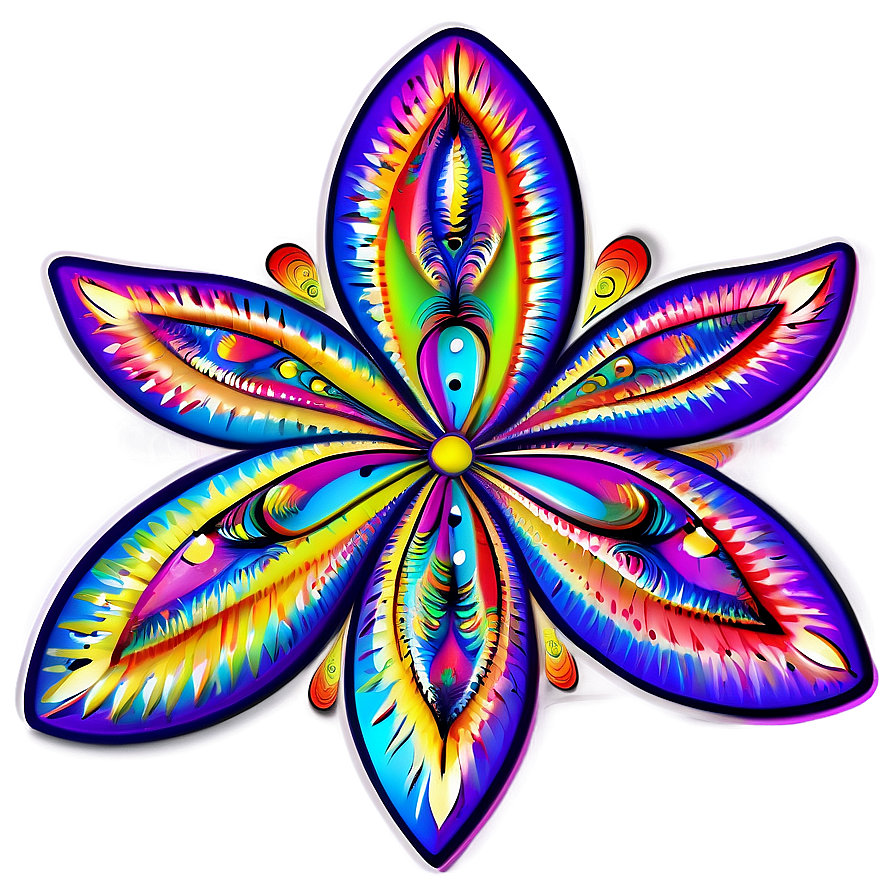 Psychedelic Flower Doodle Png 89 PNG image