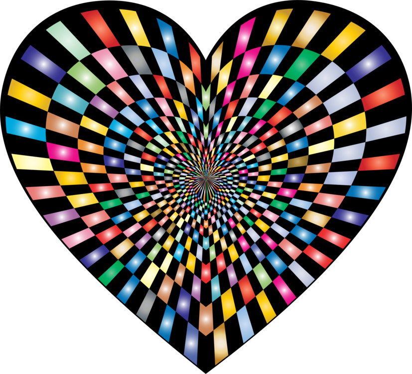 Psychedelic Heart Illusion PNG image