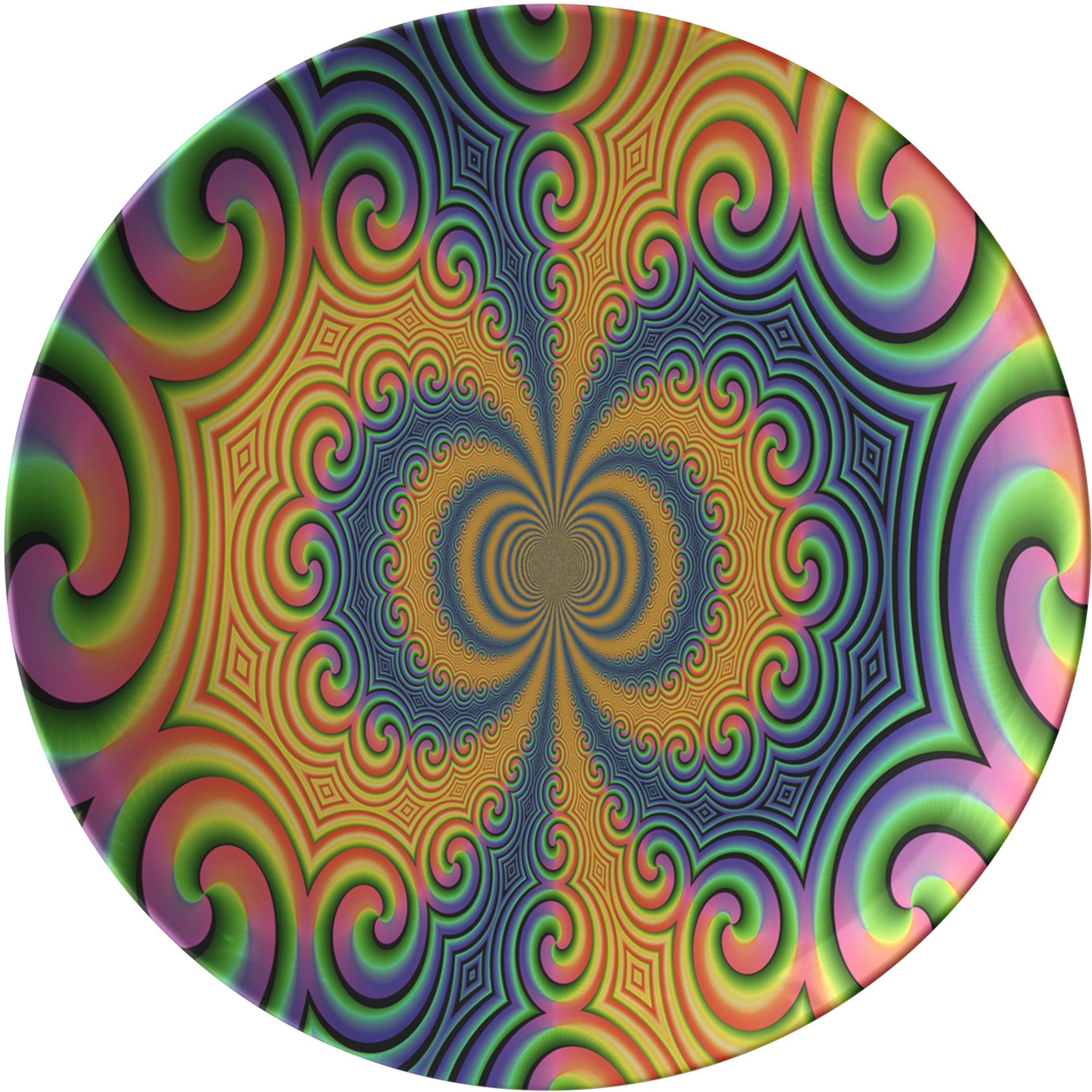 Psychedelic Pattern Plate PNG image