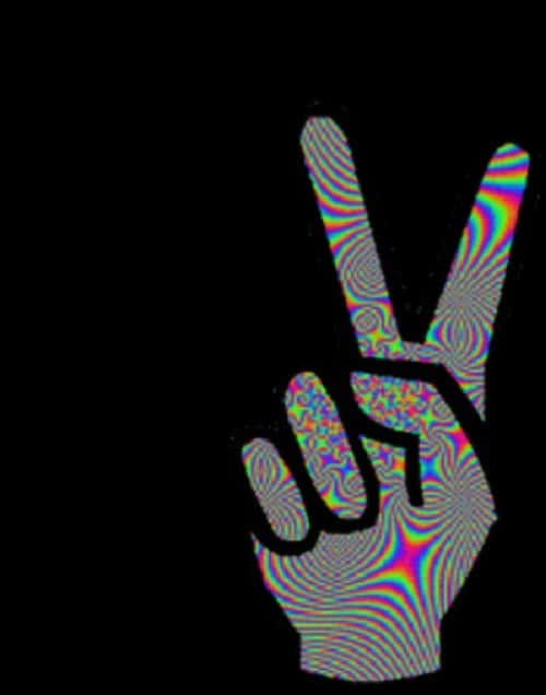 Psychedelic Peace Sign Hand PNG image