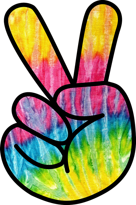 Psychedelic Peace Sign Watercolor PNG image