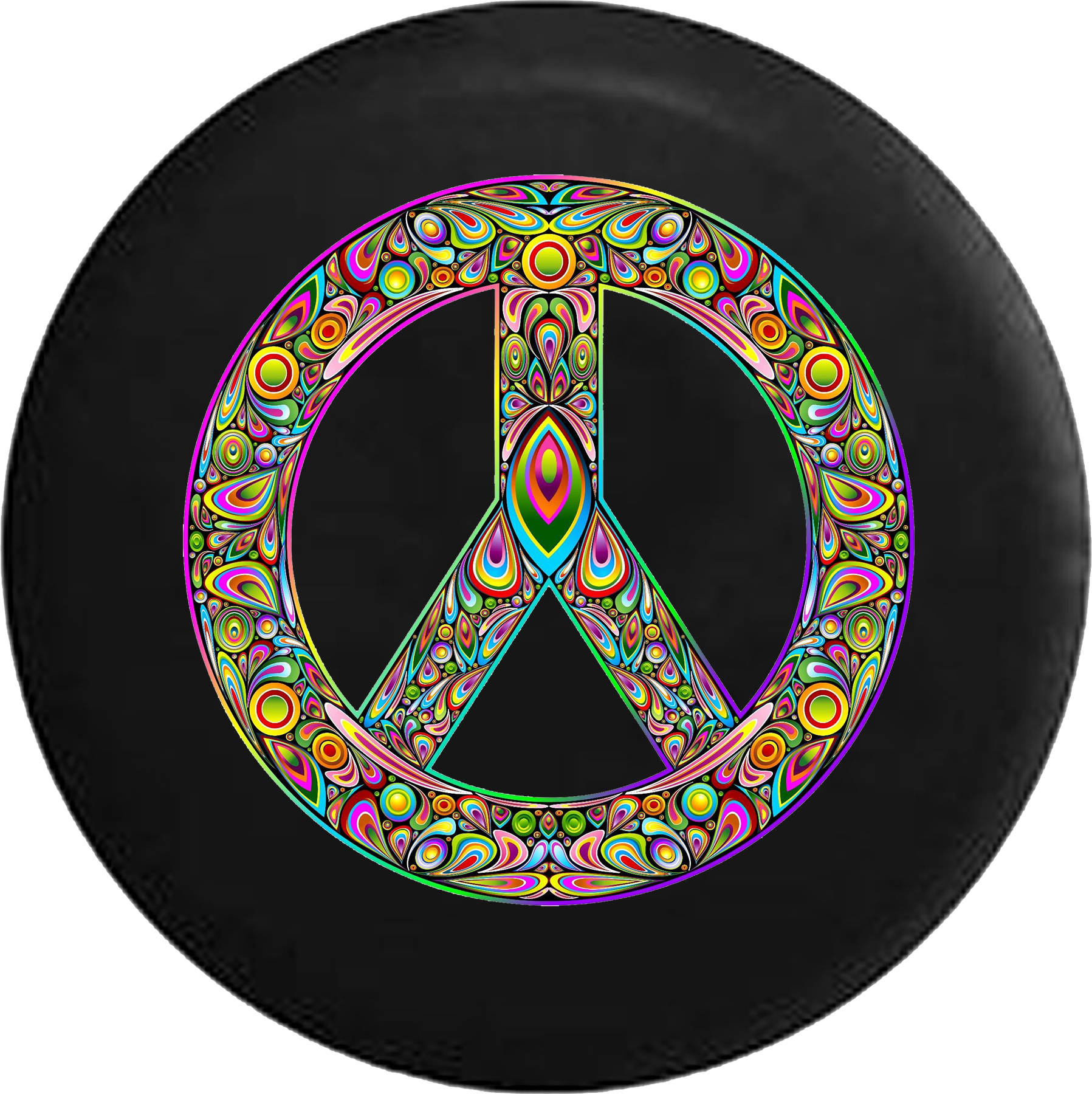 Psychedelic Peace Symbol Vinyl Record PNG image