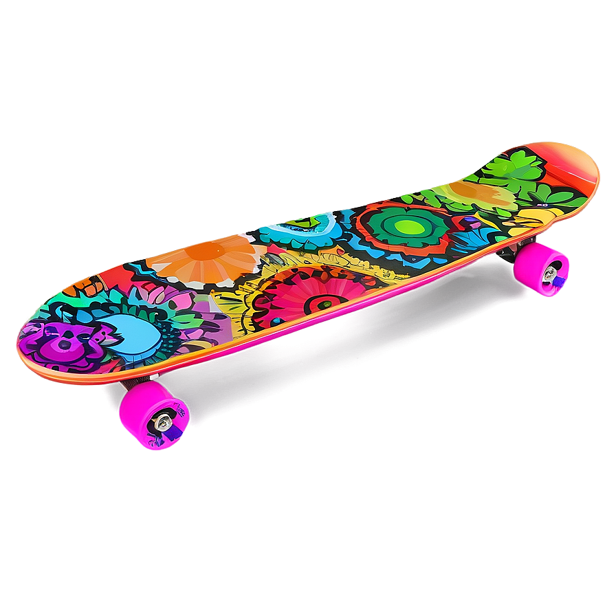 Psychedelic Skateboard Deck Artwork Png Man58 PNG image