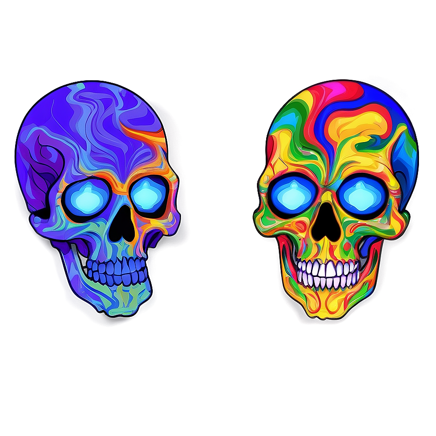 Psychedelic Skull Face Graphic Png Dsg PNG image