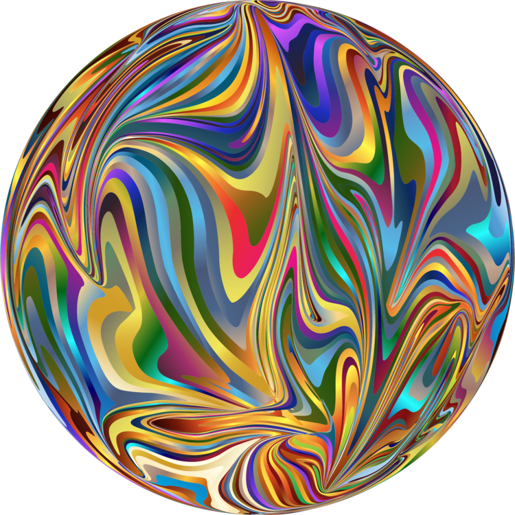 Psychedelic Swirl Sphere PNG image