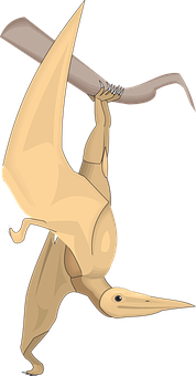 Pterosaur_ Hanging_ On_ Branch PNG image