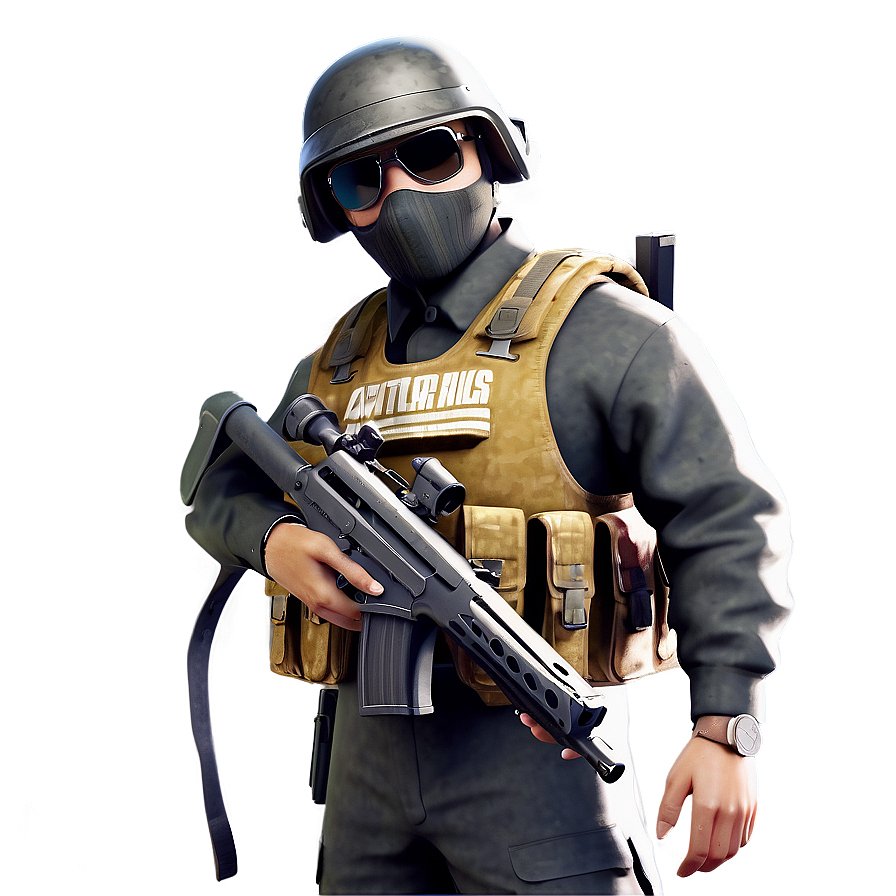 Pubg Character With Awm Sniper Png 86 PNG image