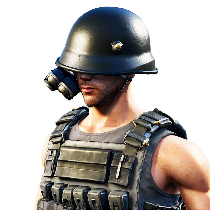 Pubg Character With Helmet Png Qkm PNG image