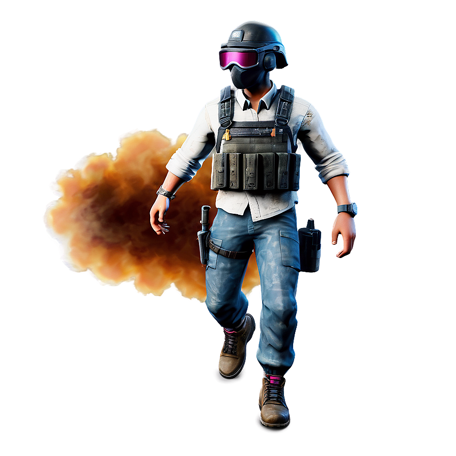 Pubg Character With Smoke Grenade Png Woe33 PNG image