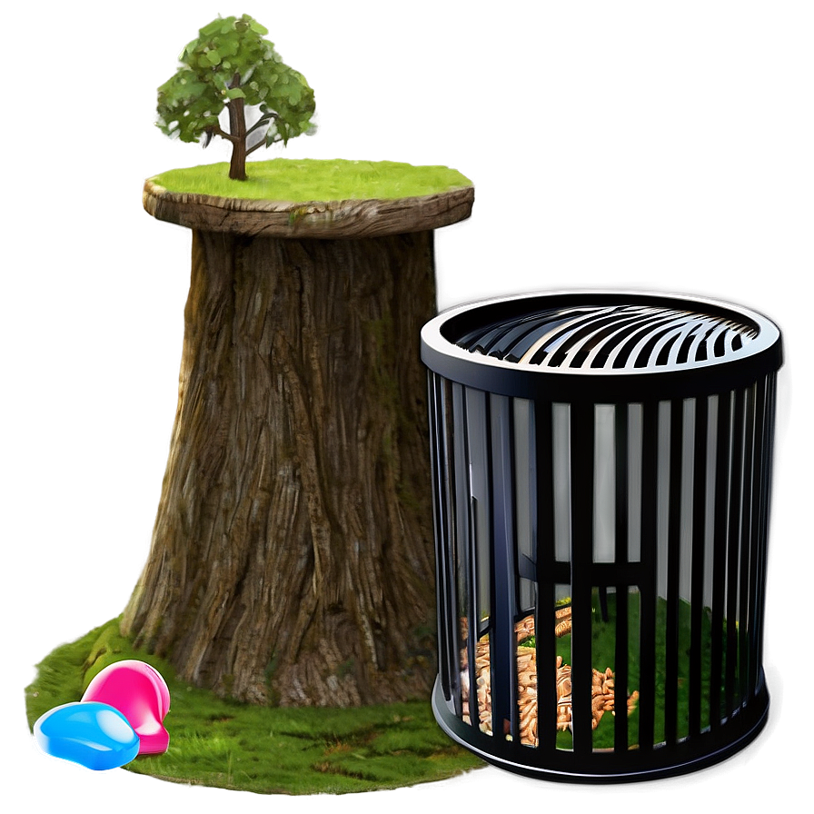 Public Park Trash Bin Png 05042024 PNG image