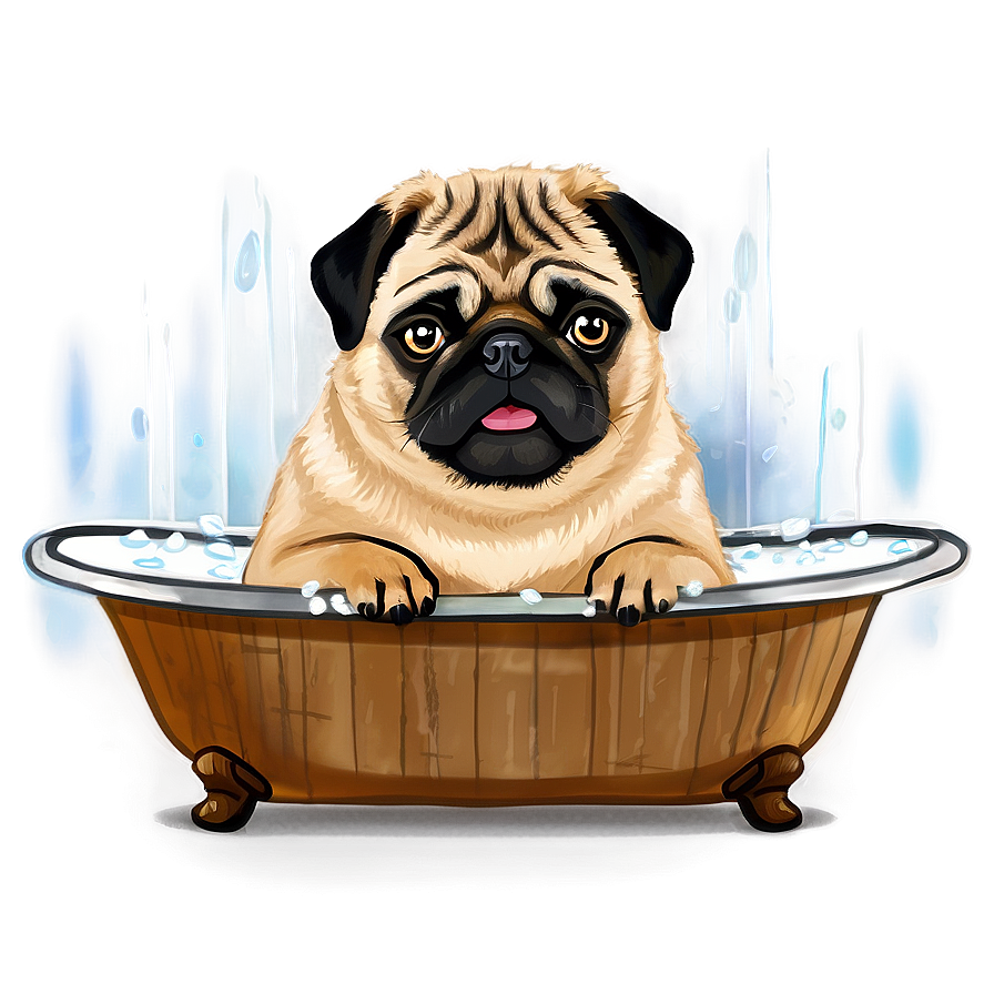 Pug In Bath Png Xhb65 PNG image