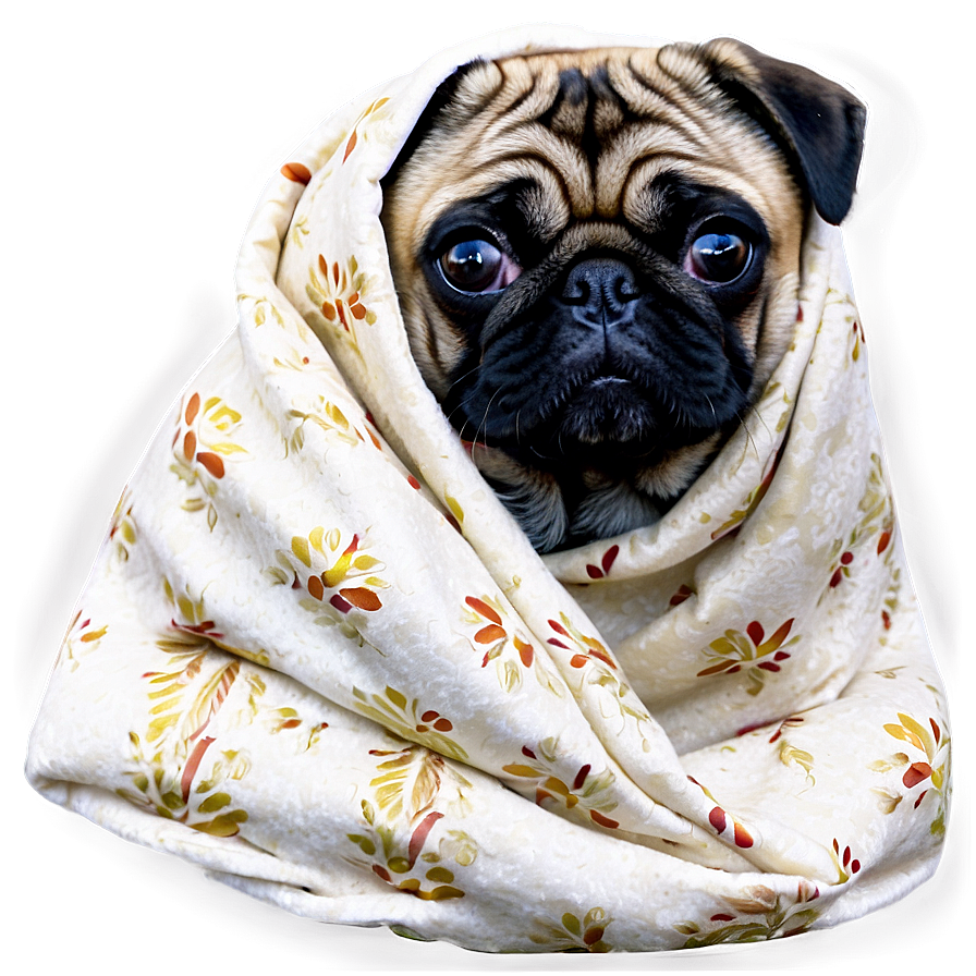 Pug In Blanket Png Bso PNG image
