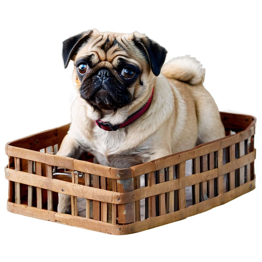 Pug In Box Png 05232024 PNG image