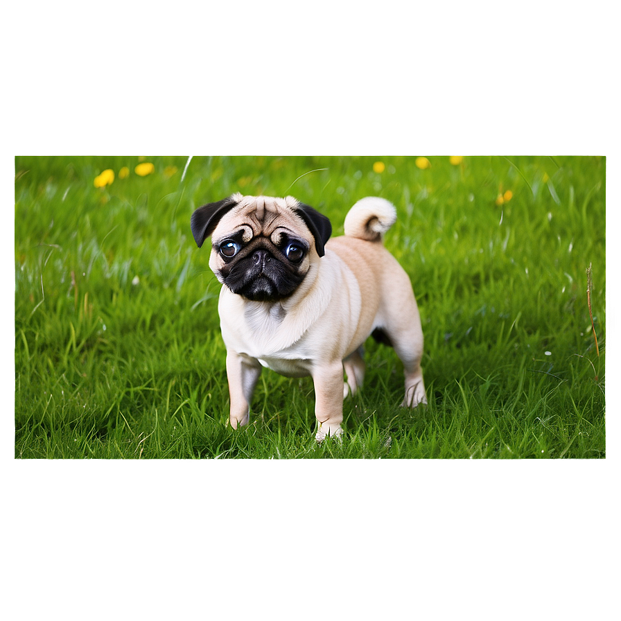 Pug In Garden Png 05232024 PNG image