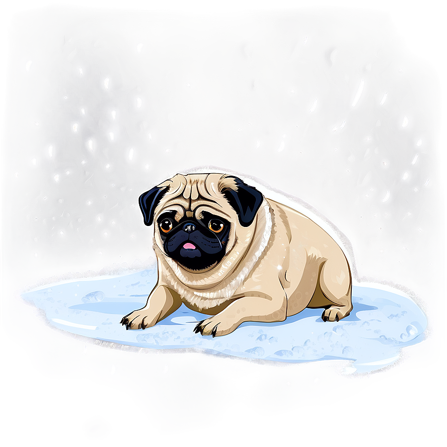 Pug In Snow Png 95 PNG image