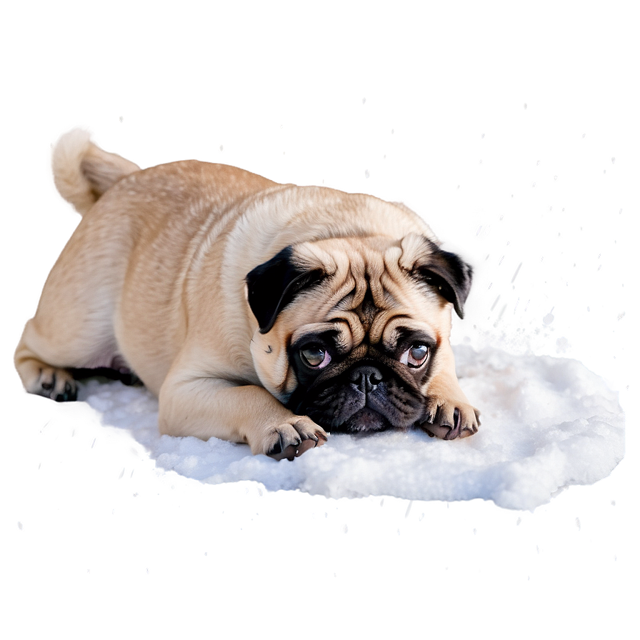 Pug In Snow Png Bxy PNG image