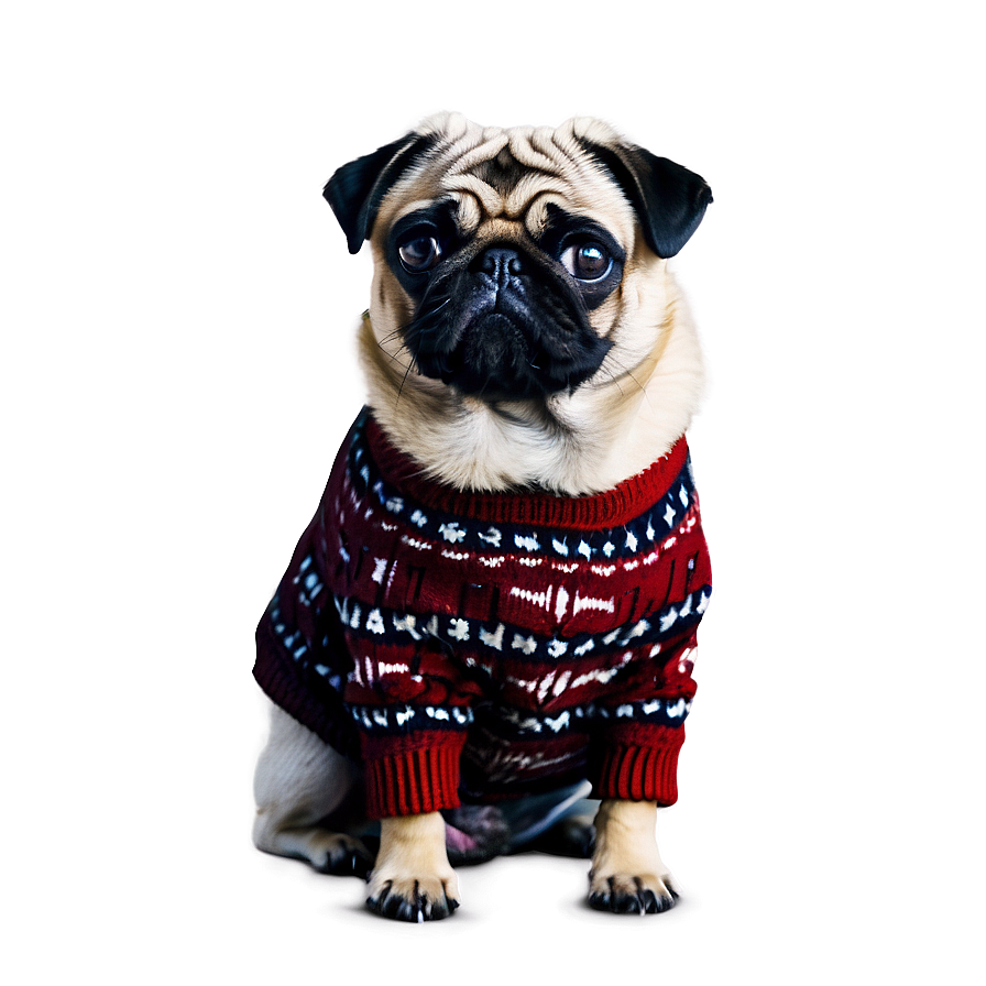 Pug In Sweater Png 05232024 PNG image