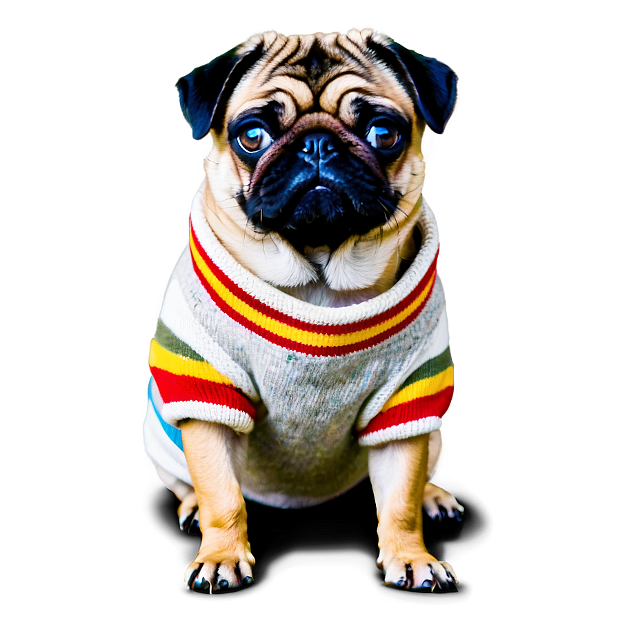 Pug In Sweater Png 05232024 PNG image