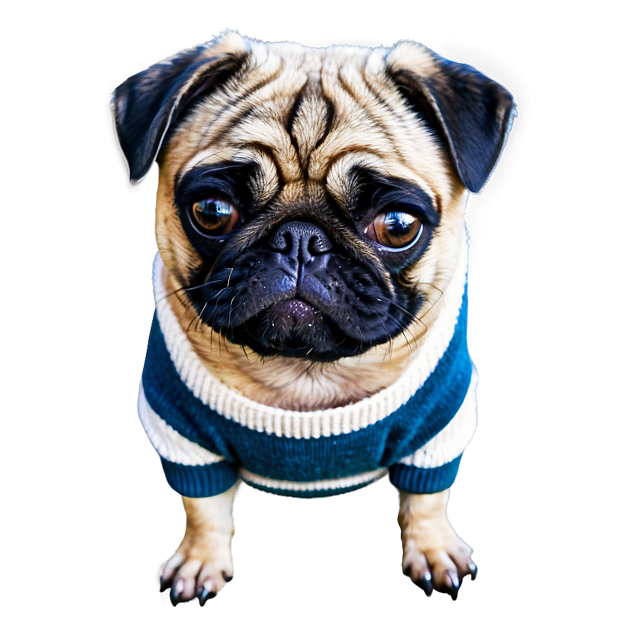 Pug In Sweater Png Dke90 PNG image