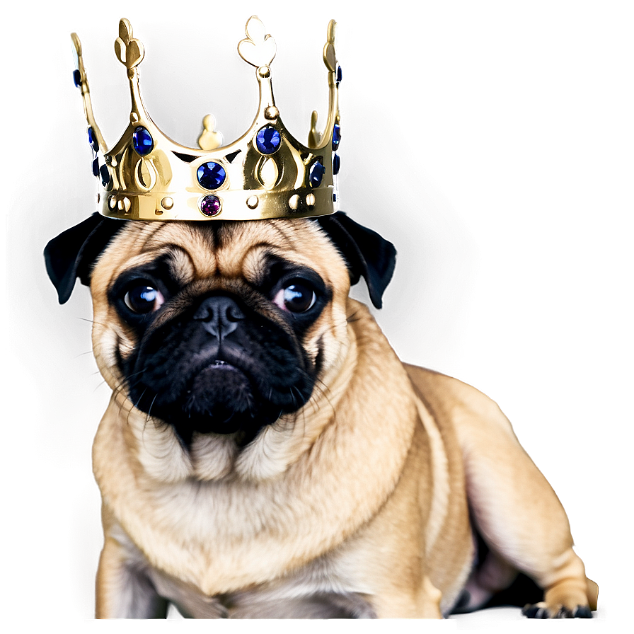 Pug Wearing Crown Png 05232024 PNG image