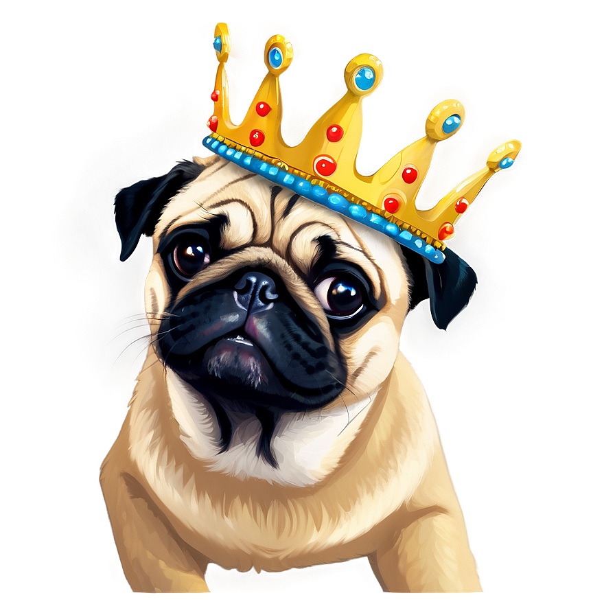 Pug Wearing Crown Png 8 PNG image