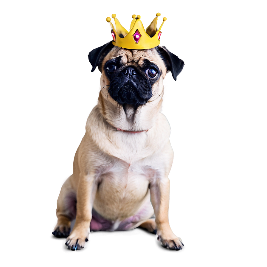 Pug Wearing Crown Png Apf38 PNG image