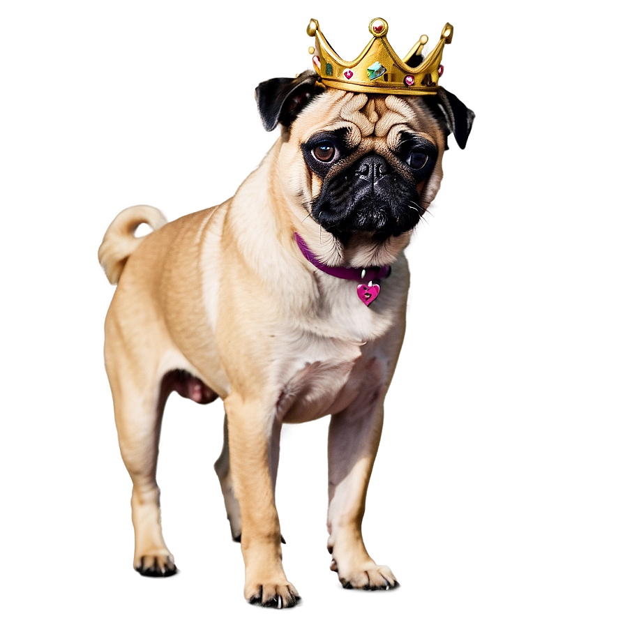 Pug Wearing Crown Png Ymu2 PNG image