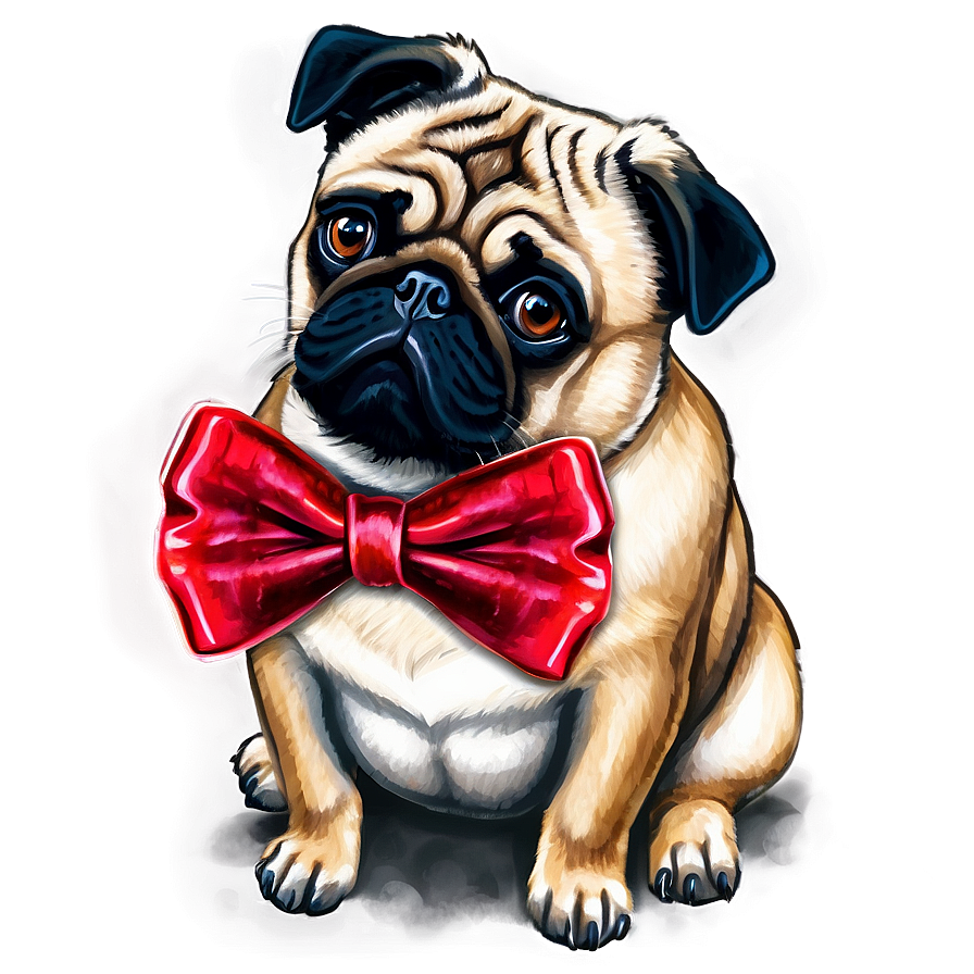 Pug With Bow Tie Png 16 PNG image