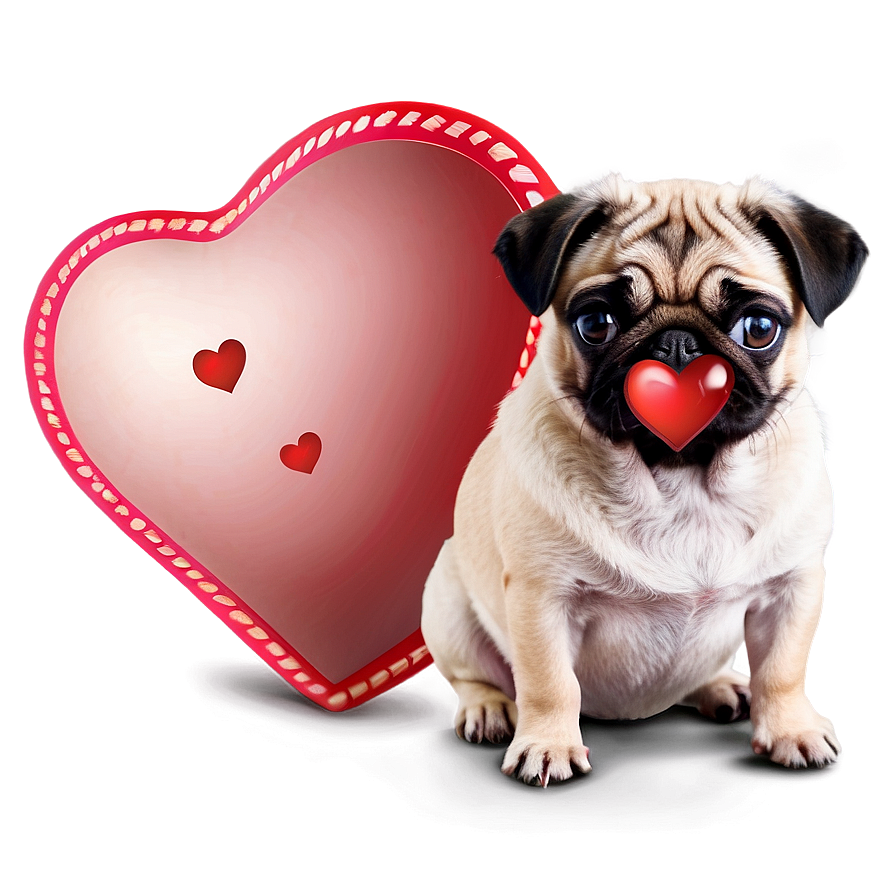 Pug With Heart Png 05232024 PNG image