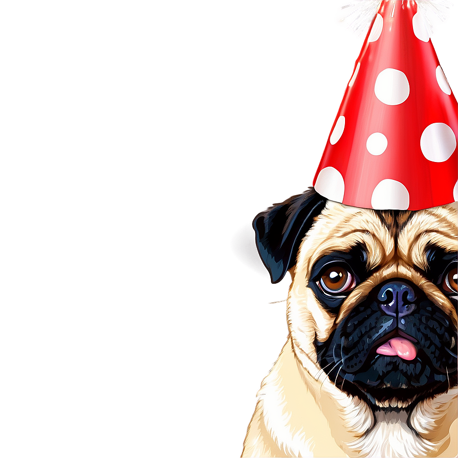 Pug With Party Hat Png Udy91 PNG image