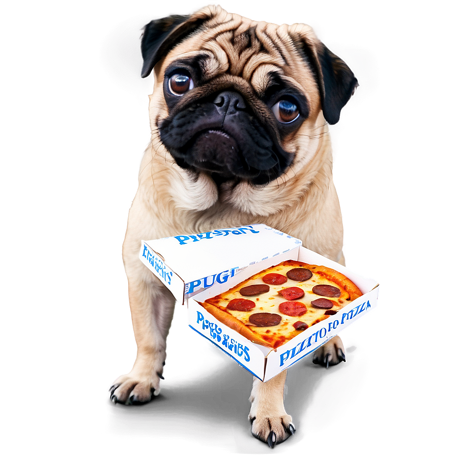 Pug With Pizza Png 05232024 PNG image