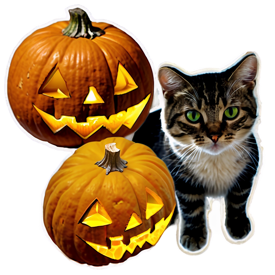 Pumpkin And Cat Png 04292024 PNG image