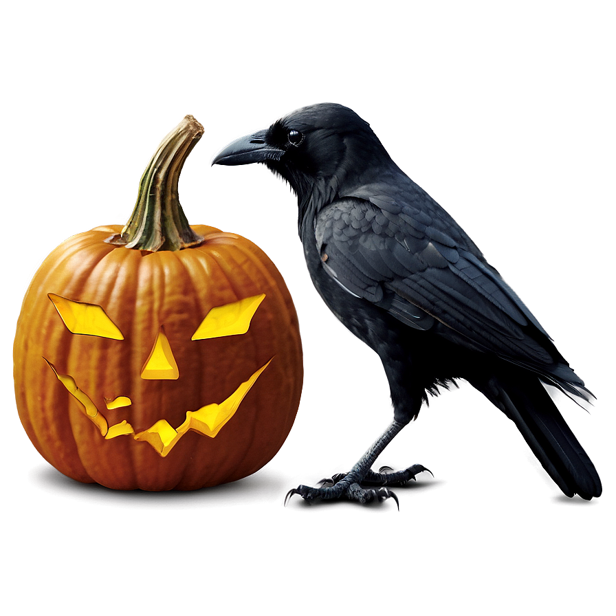 Pumpkin And Crow Png Vhh PNG image