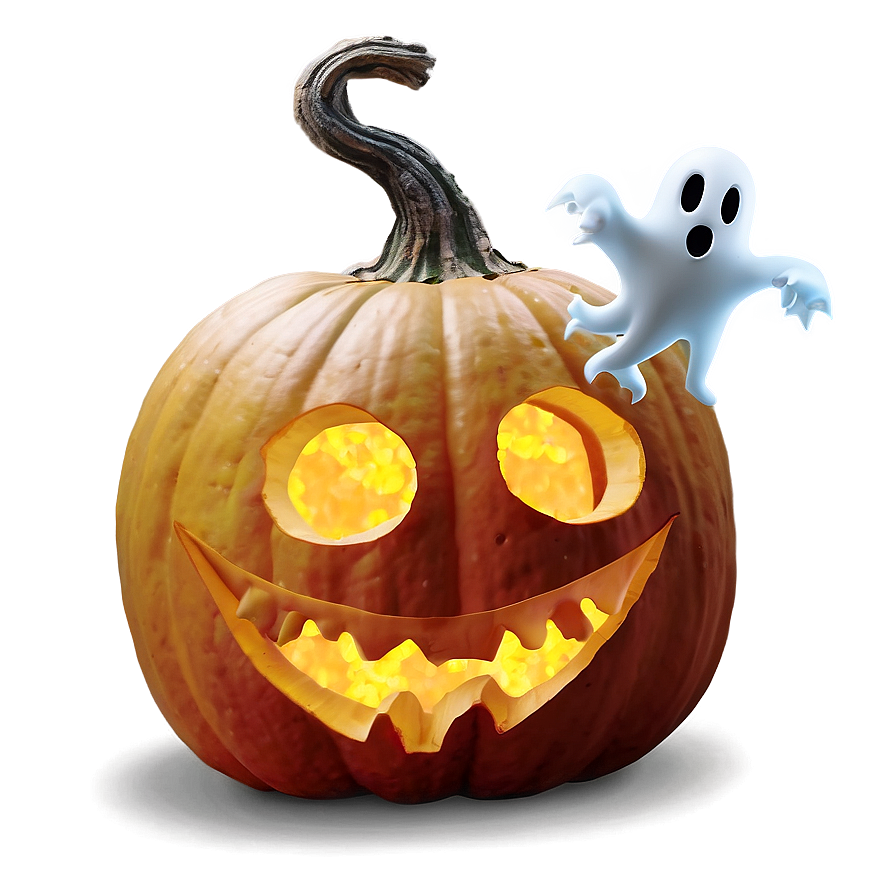 Pumpkin And Ghosts Png 04292024 PNG image