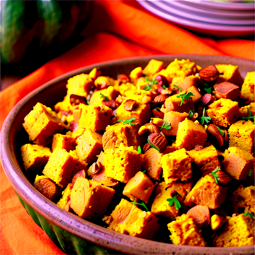 Pumpkin Cornbread Stuffing Png Uww PNG image