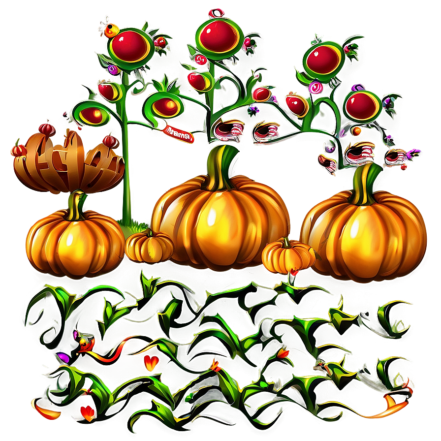 Pumpkin Farm Scene Png 04292024 PNG image