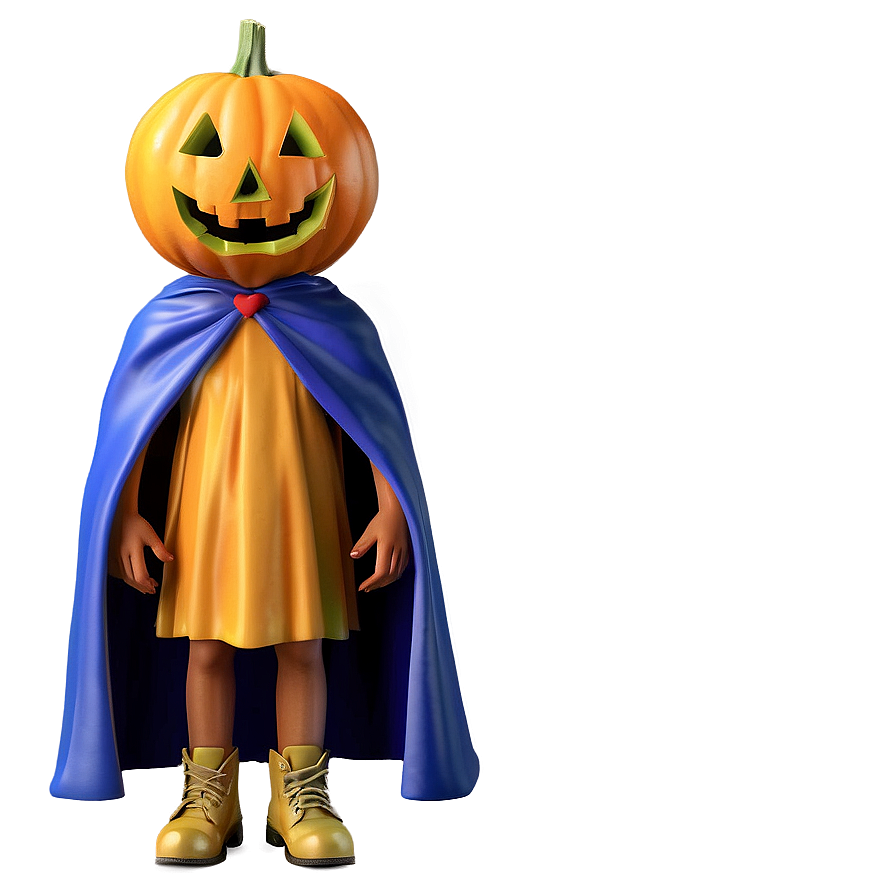 Pumpkin Head With Cape Png Gwh92 PNG image