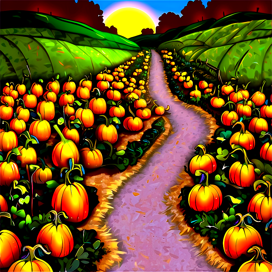 Pumpkin Patch And Country Road Png 06122024 PNG image