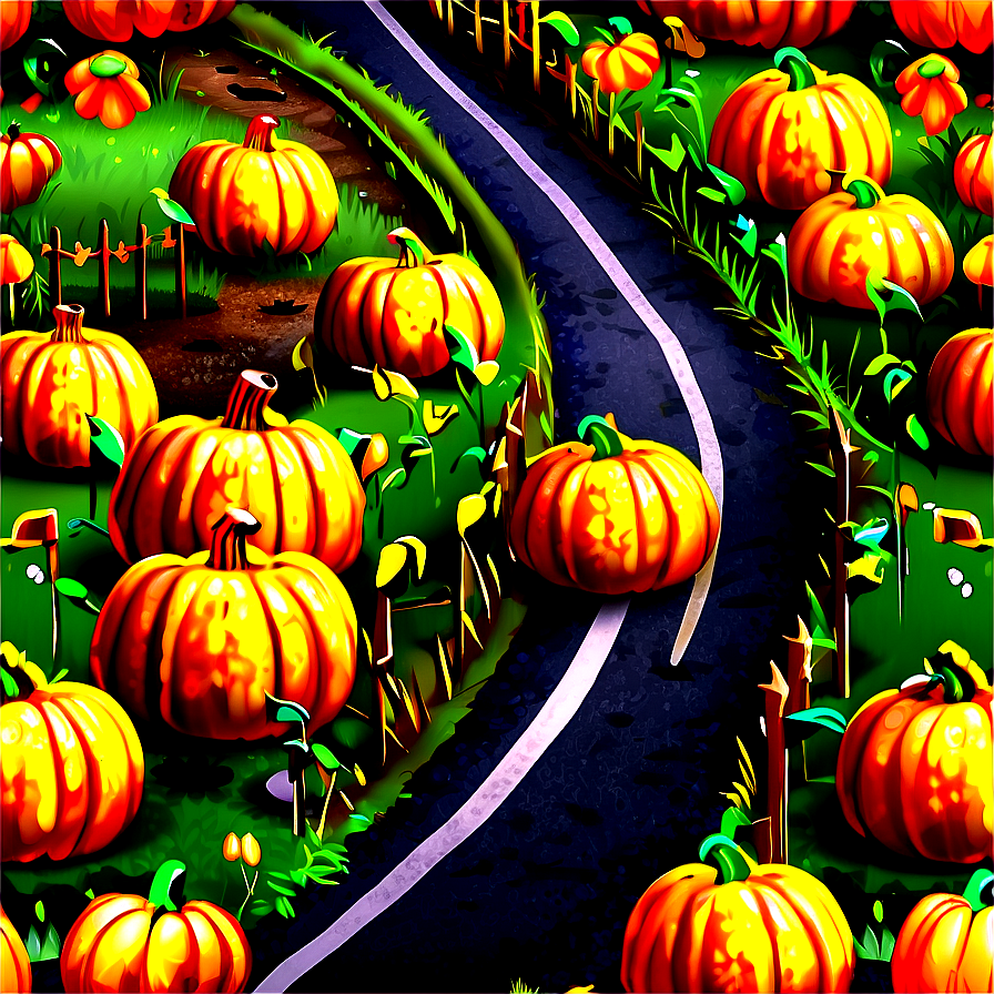 Pumpkin Patch And Country Road Png Vin82 PNG image