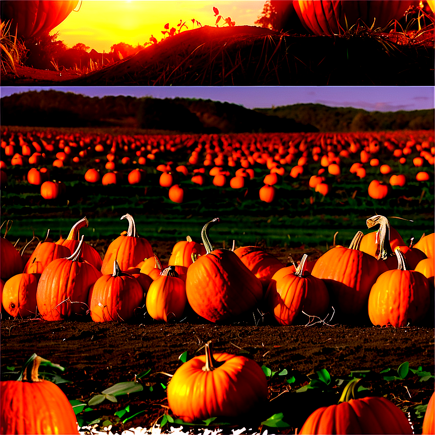 Pumpkin Patch Sunset Glow Png 17 PNG image