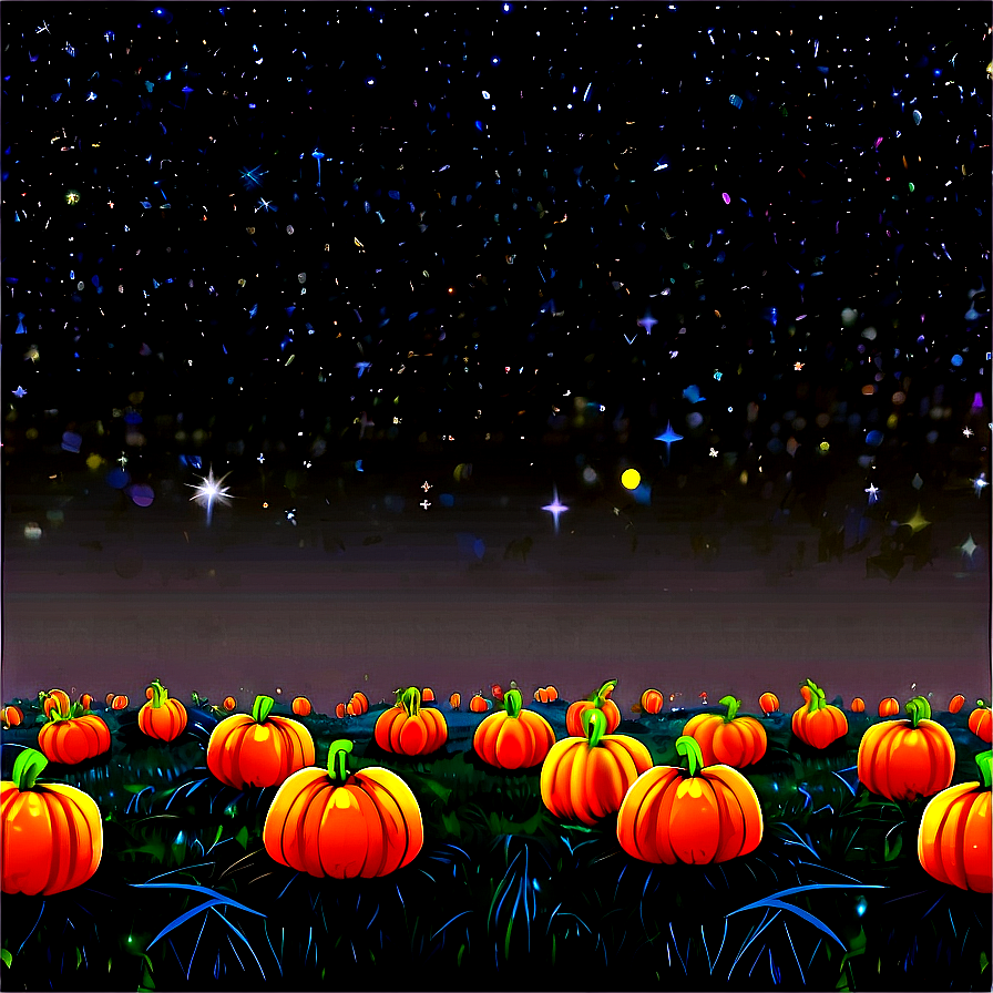 Pumpkin Patch Under Starry Sky Png 06122024 PNG image