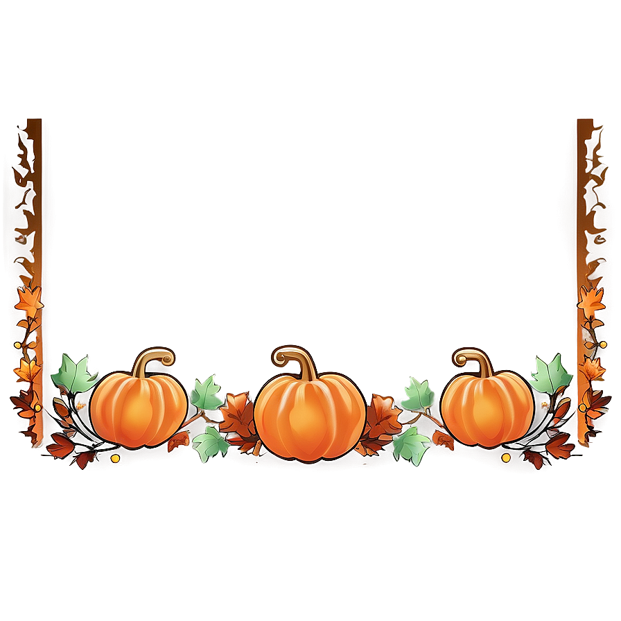 Pumpkin Thanksgiving Border Png 06202024 PNG image