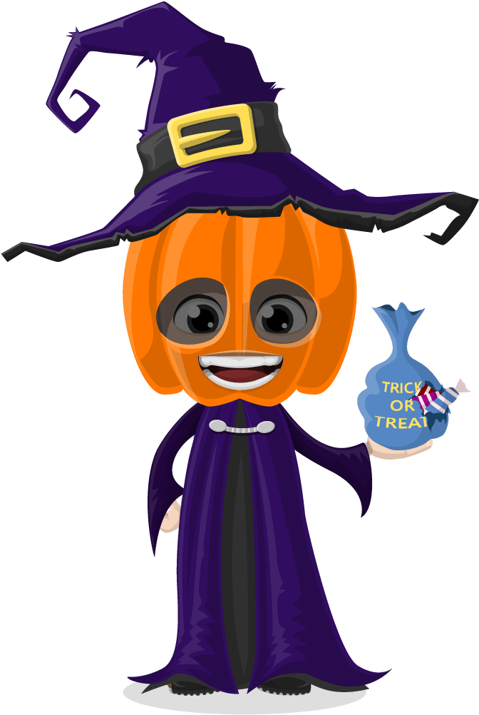 Pumpkin Witch Cartoon Halloween PNG image