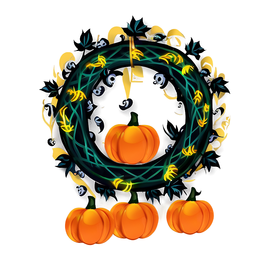 Pumpkin Wreath Clipart Png 06132024 PNG image