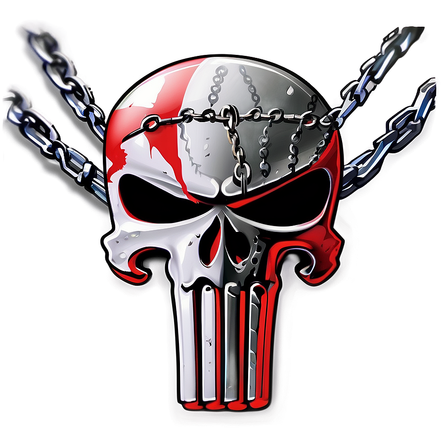 Punisher Skull With Chains Png 06252024 PNG image