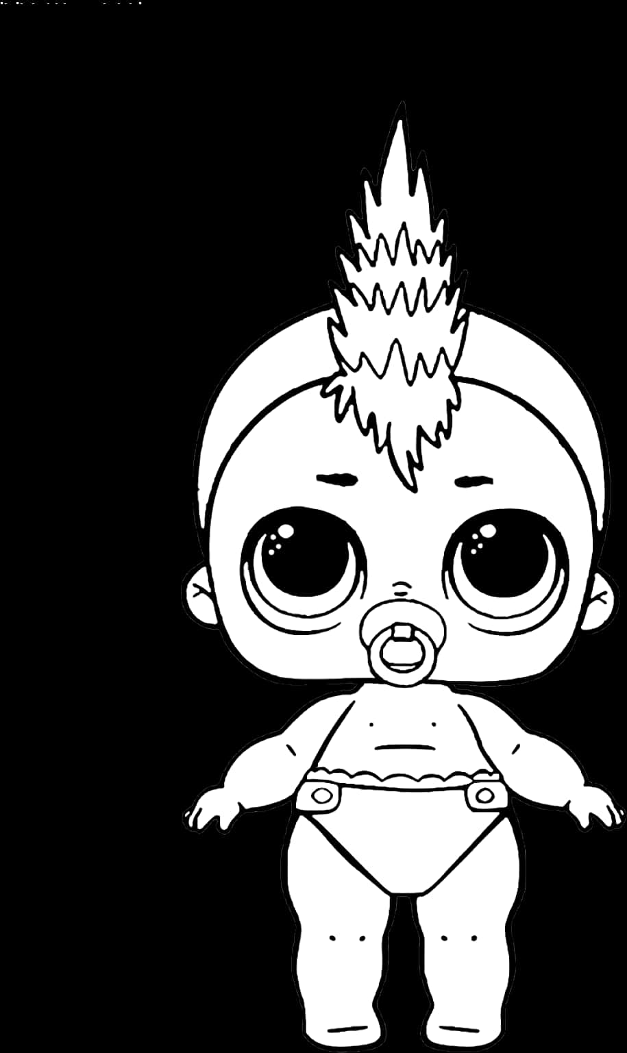 Punk Boi L O L Doll Coloring Page PNG image