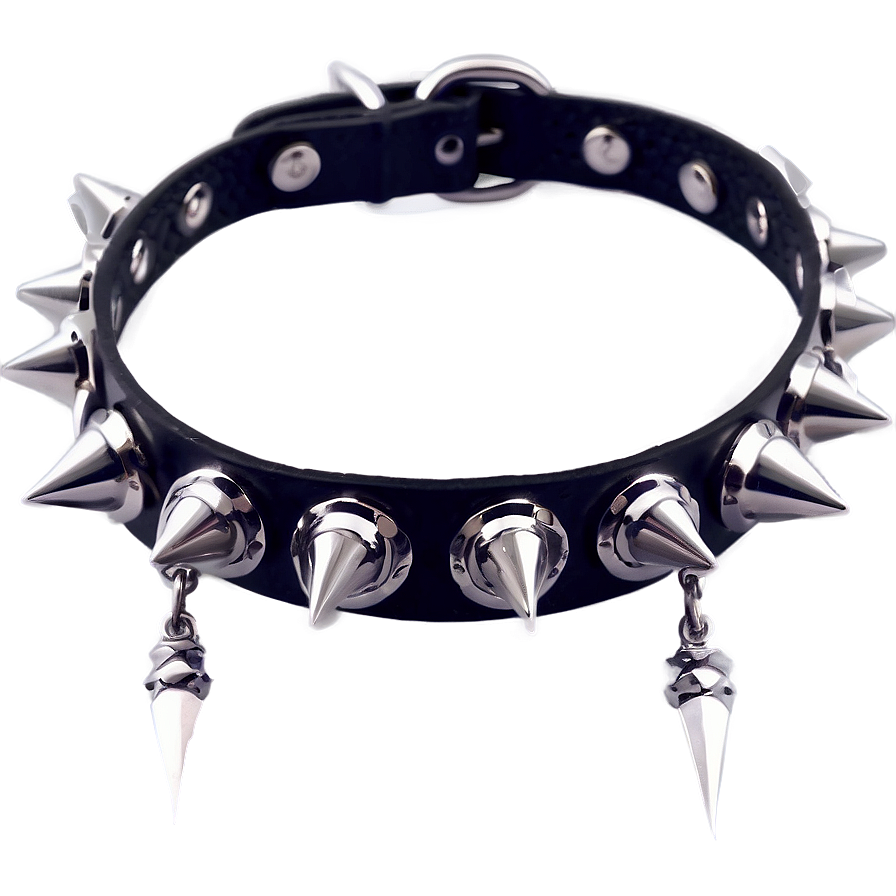 Punk Spiked Choker Necklace Png 29 PNG image